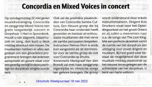 concert Concordia en MV 22 mei 2022